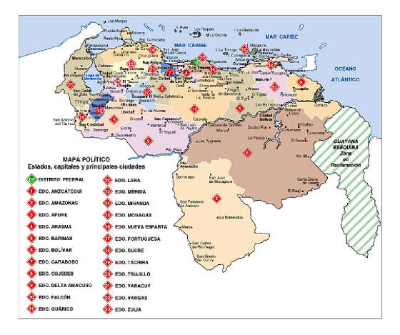 Mapa Politico de Venezuela